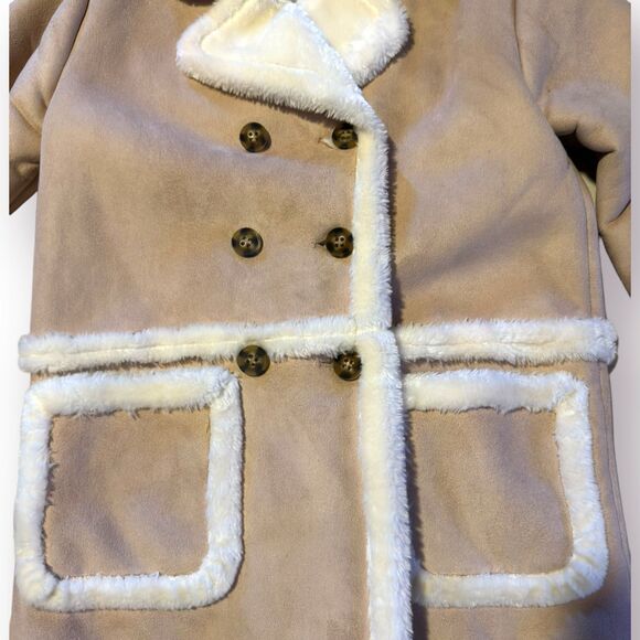 Forever 21 Sherpa Lined Beige Coat Winter Button‎ Down Coat Medium - Picture 2 of 7